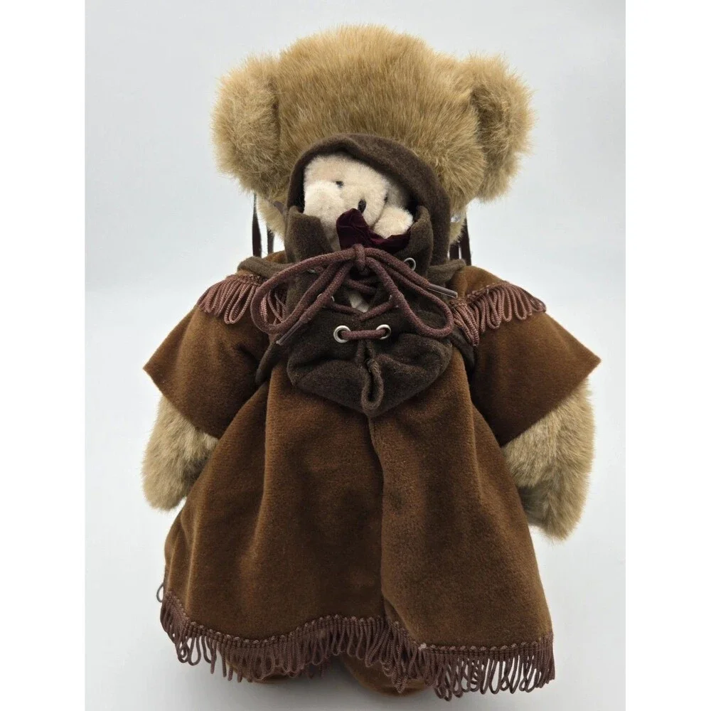 Native American Bear Female Jointed 12 Inch Teddy‎ Bear Plush Figure & Baby Bear